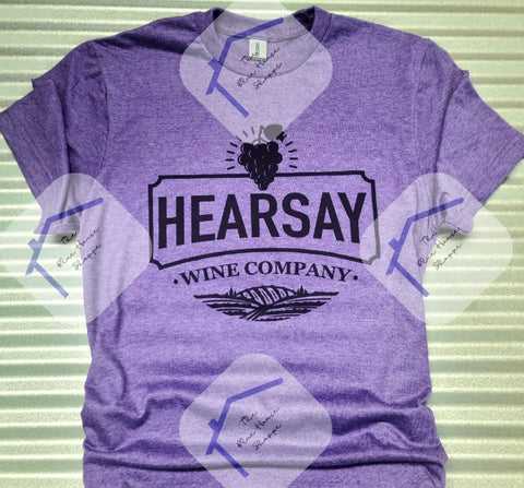HEARSAY Wine Co Blue House Tee - Order Here to Reserve Your Desired Color & Size Selection